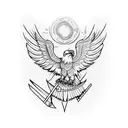 Eagle wing bow and arrow set tattoo design idea