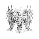 Eagle wing bow and arrow set tattoo design idea