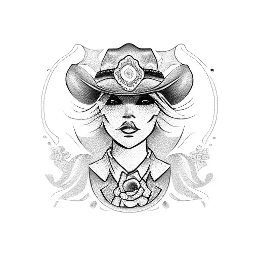 cowgirl  punchy tattoo design idea