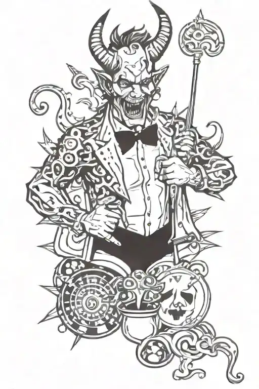 devil casino tattoo design idea