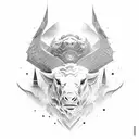 trading bull vs bear as ying yang tattoo design idea