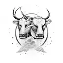 trading bull vs bear as ying yang tattoo design idea