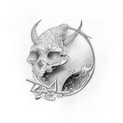 number 3, letter B tattoo design idea