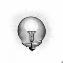 lightbulb, semicolon, "Keep the light on" tattoo design idea
