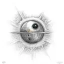 A mashup of the Eye of Sauron and the Death Star tattoo design idea