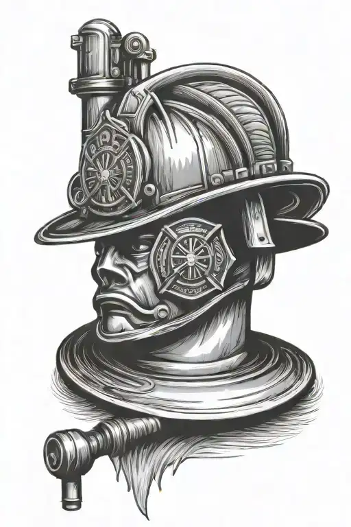 firefighter helmet tattoo design idea