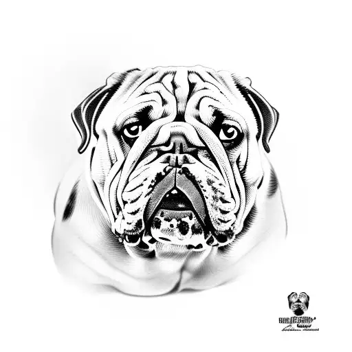 A tattoo of a leader guiding an English bulldog with patience and empathy tattoo design idea