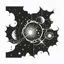 supernova, stars, galaxy, space tattoo design idea