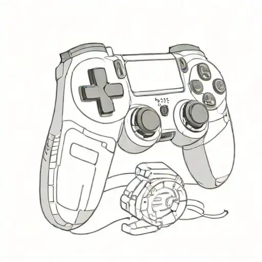 PS4 controller with pc and keyboard merging tattoo design idea