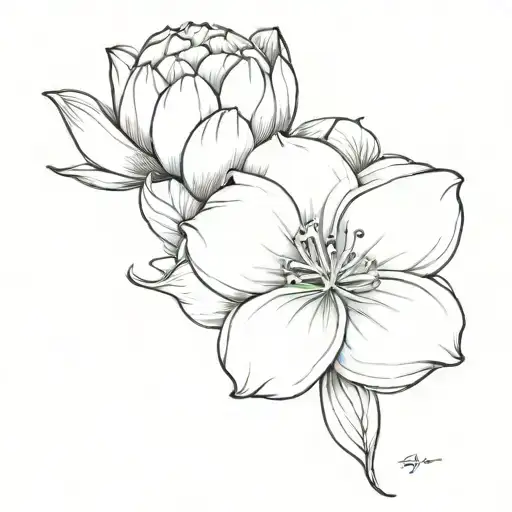 flower on collarbone with transition to forearm in the form of smoke tattoo design idea