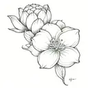 flower on collarbone with transition to forearm in the form of smoke tattoo design idea