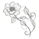 flower on collarbone with transition to forearm in the form of smoke tattoo design idea