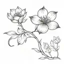 flower on collarbone with transition to forearm in the form of smoke tattoo design idea