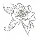 flower on collarbone with transition to forearm in the form of smoke tattoo design idea