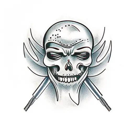 lustig mit Gesicht spitze Endung nach unten tattoo design idea