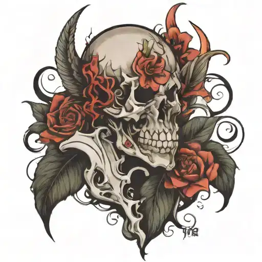 A tattoo on the upper thigh that’s says “…but God” add something around it tattoo design idea