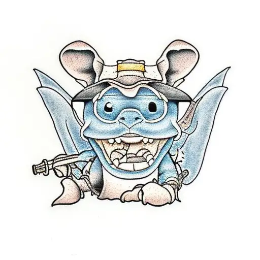 How to Draw a Traditional Tattoo Flash Art Design BABY YODA - The