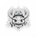 stitch Indiana Jones tattoo design idea