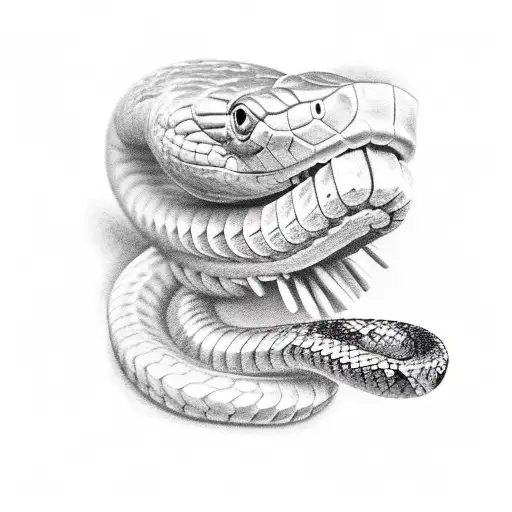 Snake smoking a cuban cigar facing  forwards with the head up tattoo design idea