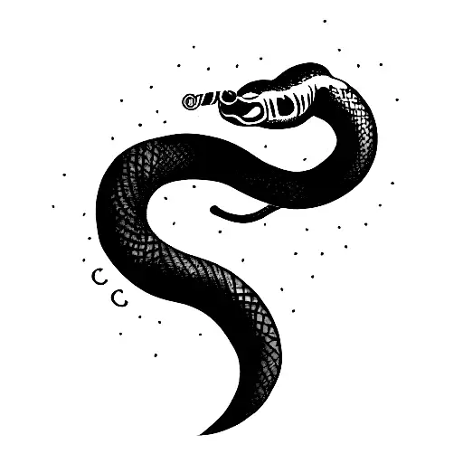 Snake smoking a cuban cigar facing  forwards with the head up tattoo design idea