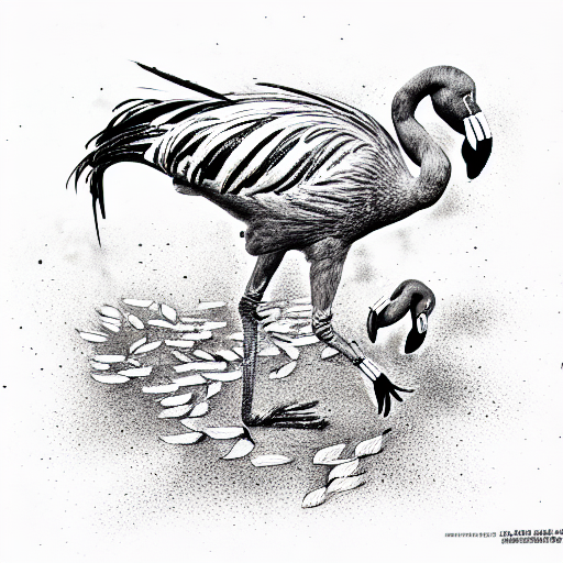 mandrills singing, bees stinging as pink flamingos lay dead on the ground tattoo design idea