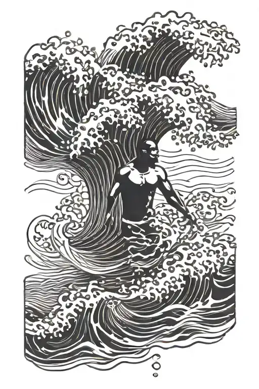 frank ocean waves tattoo design idea