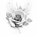 train with roses tattoo design idea