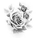 train with roses tattoo design idea