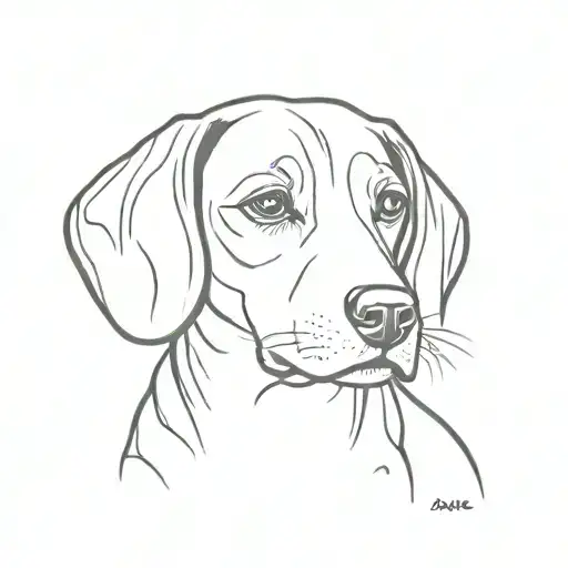 beagle mix dog tattoo design idea