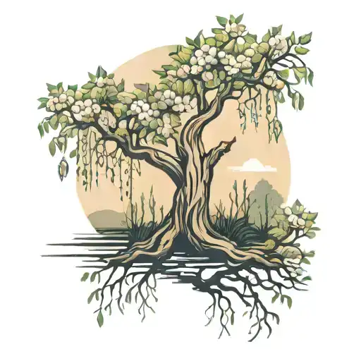 willow tree  tattoo design idea