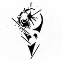 world broken bone tattoo design idea