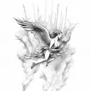 icarus fall tattoo design idea