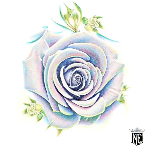 honeysuckle, roses, opal tattoo design idea