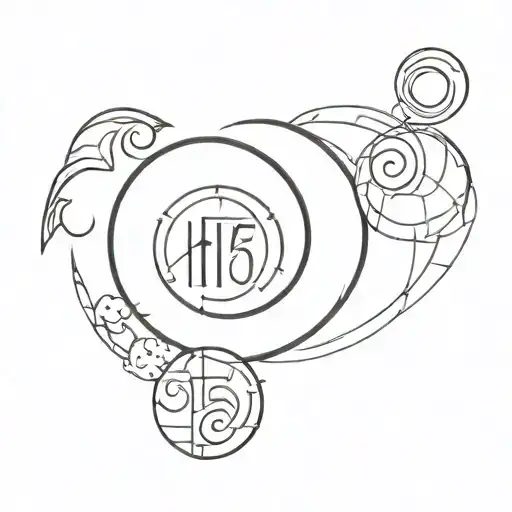 Halo with bingo numbers 5457 tattoo design idea