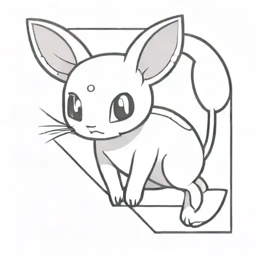 a realistic Pokémon Mew tattoo design idea