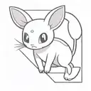 a realistic Pokémon Mew tattoo design idea