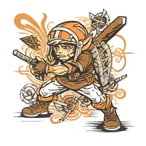 link from wearing cleveland browns colors  tattoo design idea