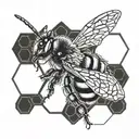 bee and honeycomb tattoo design idea