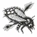 bee and honeycomb tattoo design idea