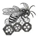 bee and honeycomb tattoo design idea