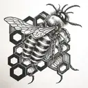 bee and honeycomb tattoo design idea