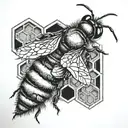 bee and honeycomb tattoo design idea