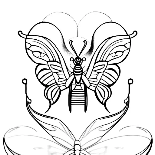 A butterfly with wings made of Egyptian hieroglyphics tattoo design idea