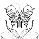A butterfly with wings made of Egyptian hieroglyphics tattoo design idea