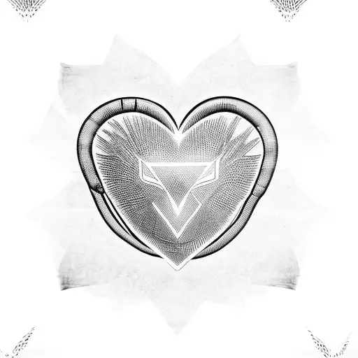 cyber sigilism heart tattoo design idea