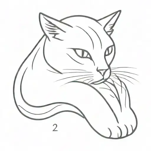 cat reaching out to binary code of question mark   tattoo design idea