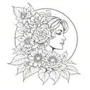 Virgo zodiac sign with roses and sunflowers  tattoo design idea