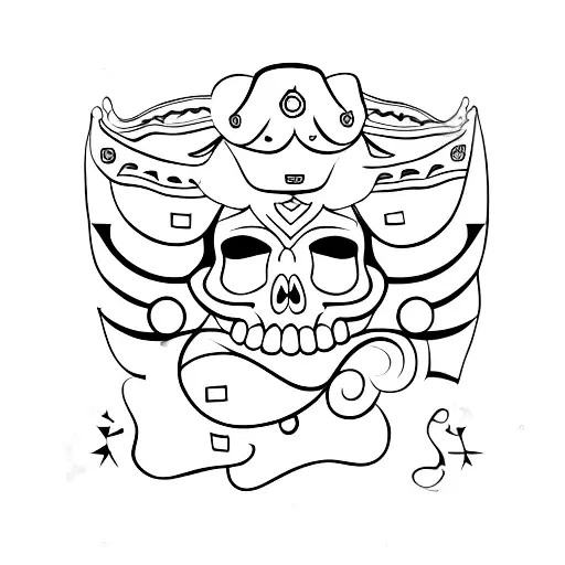 una chiva  rumbera con un sombrero llanero tattoo design idea