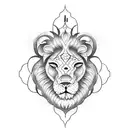 lion clock rose snake god  tattoo design idea