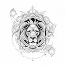 lion clock rose snake god  tattoo design idea